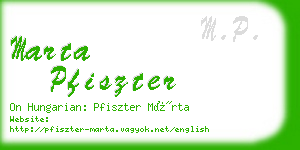 marta pfiszter business card